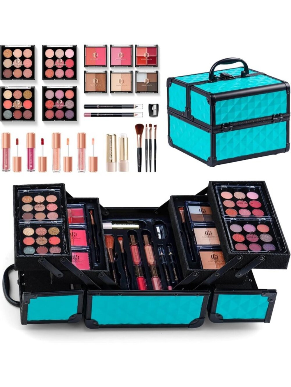 All-in-One Makeup Kit for Teens - Mint Green Makeup Set with Essential Tools